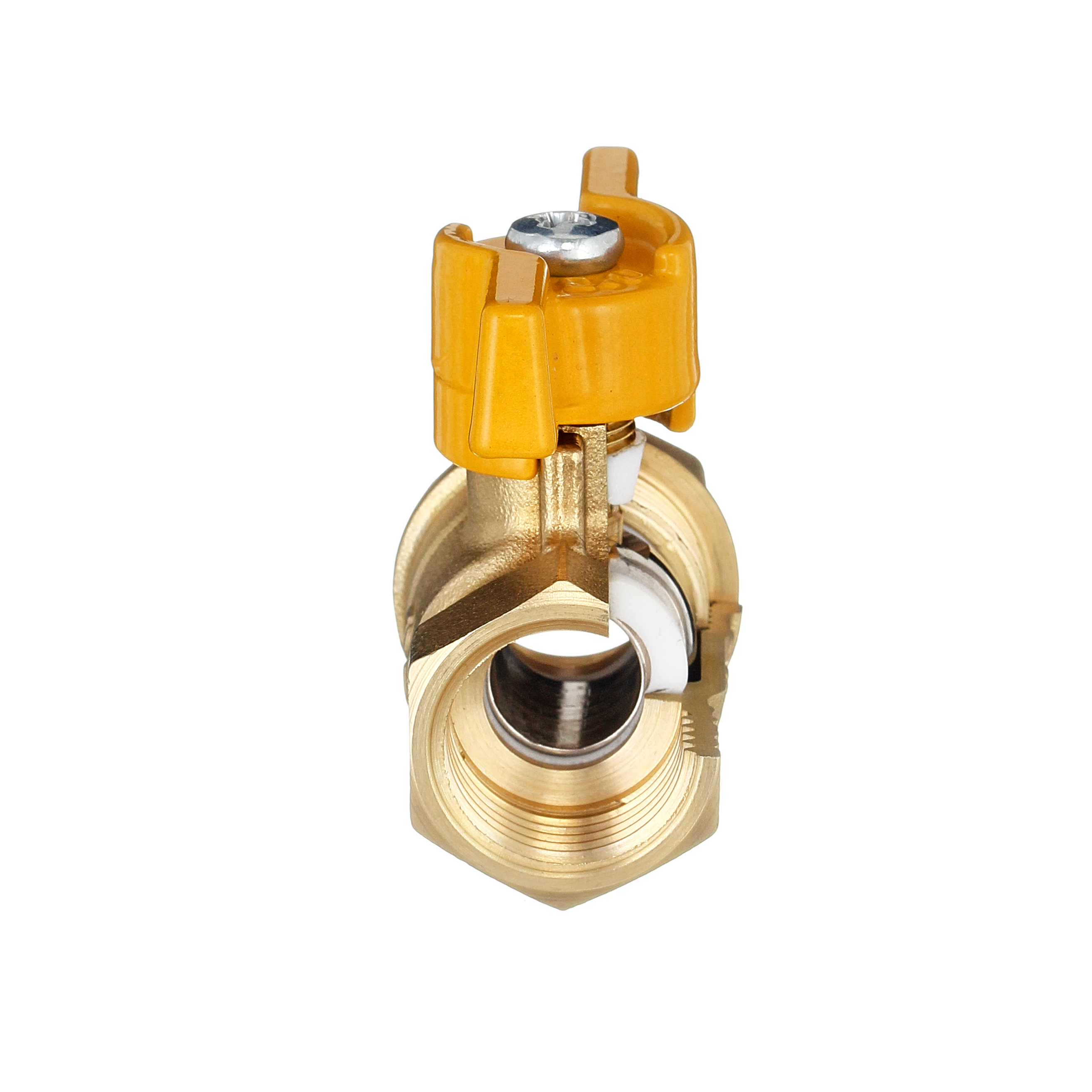 Кран шаровый латунныйБАЗ  11б27п газ ВР/ВР Ду 25 (1") Ру 40 бабочка 